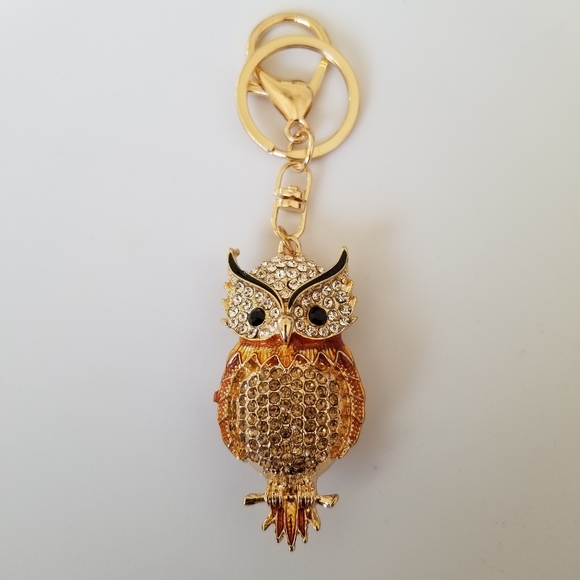 Keychain Jeweled Sparkly Owl Elephant Bear Bling - Picture 9 of 10